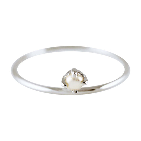 DUOPLO PEARL SILVER RING
