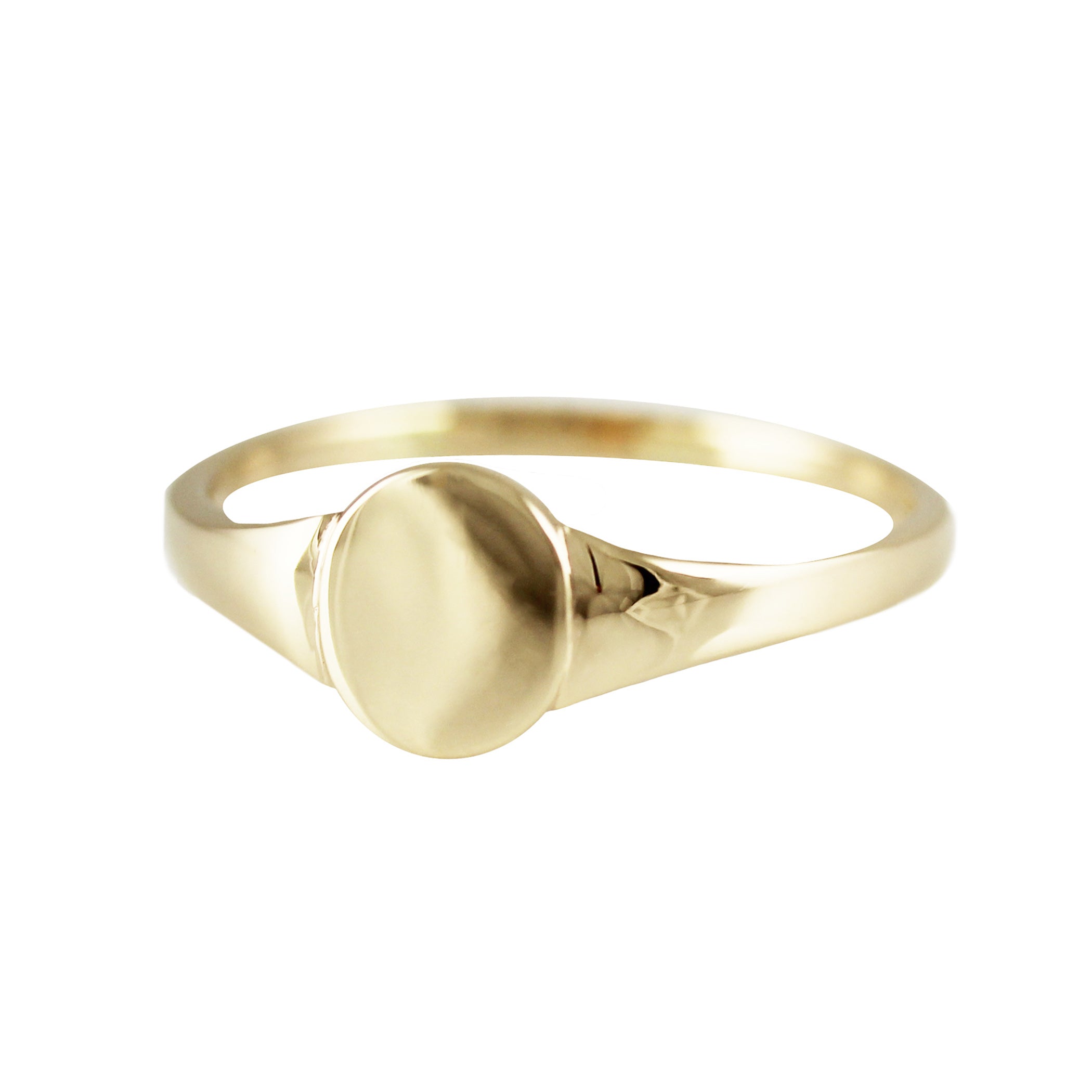 Engravable Gold Signet Ring 14K White Gold / 4.5