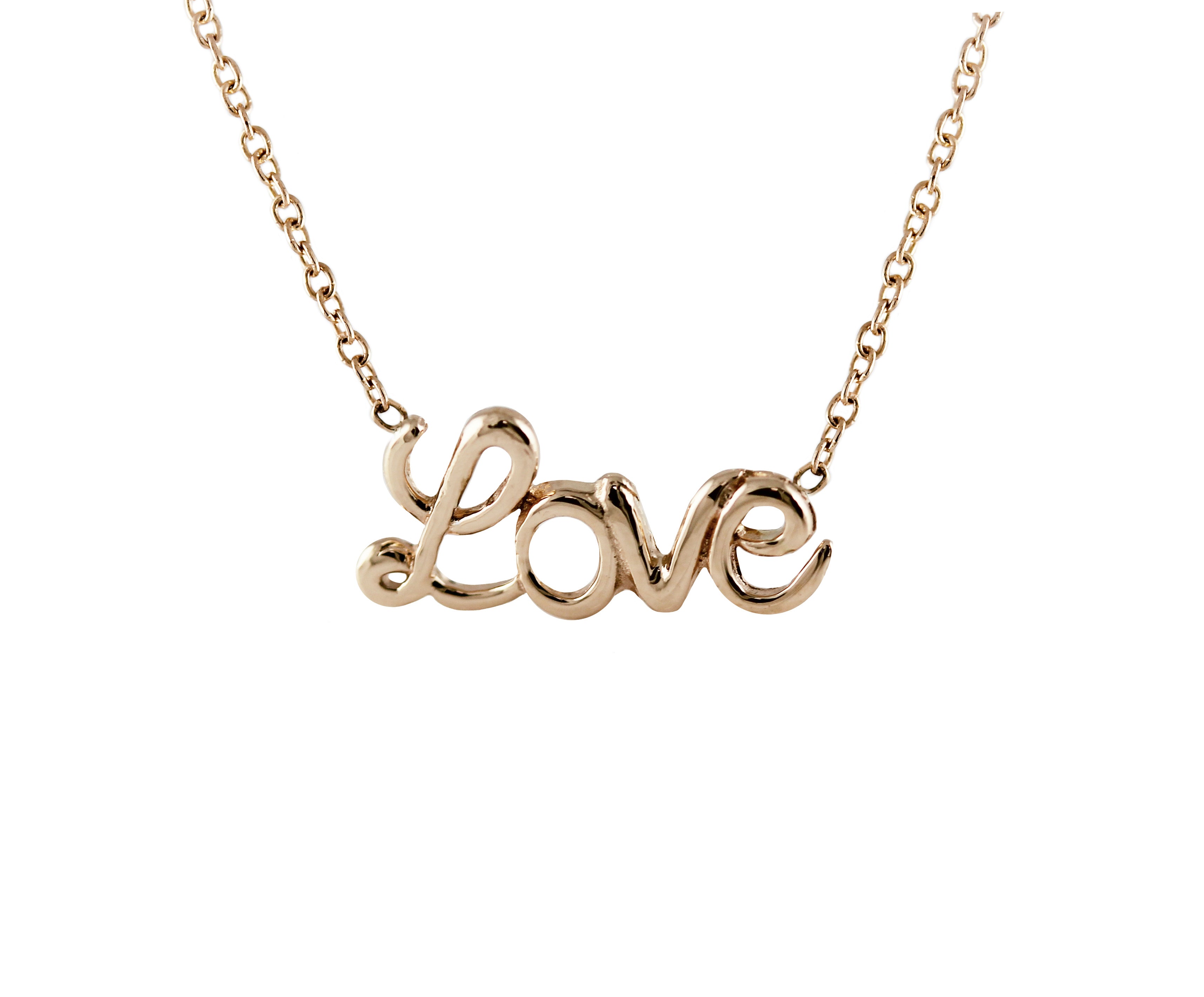 Amazon.com: apop nyc Rose Goldtone Sterling Silver Love Necklace 16 inch -  17 inch [Jewelry] : apop nyc: Clothing, Shoes & Jewelry