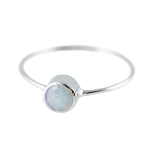 JUMELLE OPAL AND DIAMOND SILVER RING