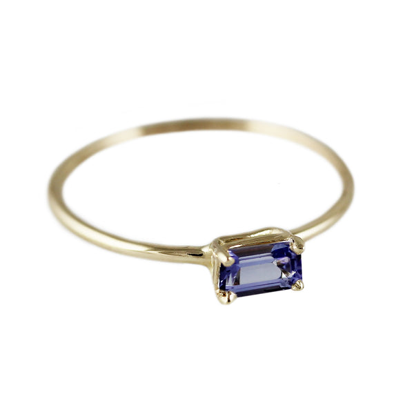 OCTAGON TANZANITE RING