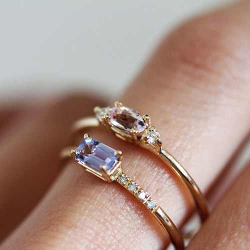 TANZANITE OCTAGON WITH PAVE RING