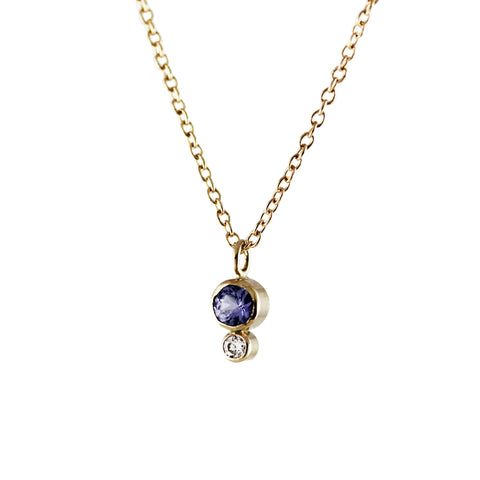 14K MOON AND DIAMOND NECKLACE