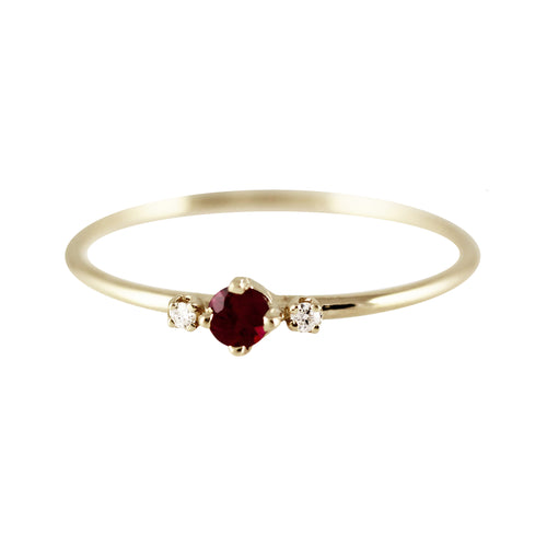 THEA RUBY WITH SIDE DIAMONDS RING