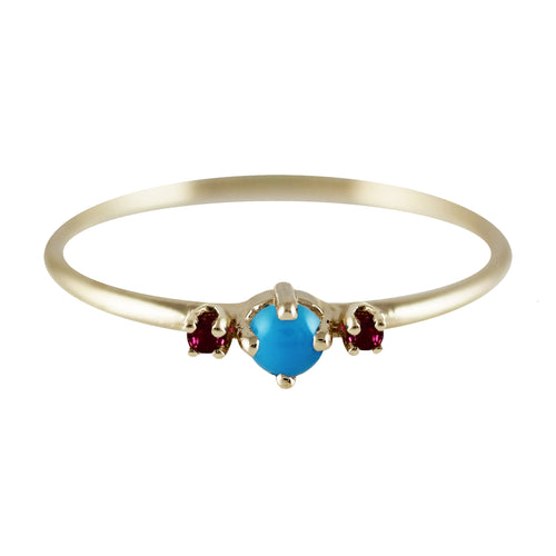 THEA TURQUOISE WITH RUBIES RING