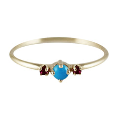 THEA TURQUOISE WITH RUBIES RING
