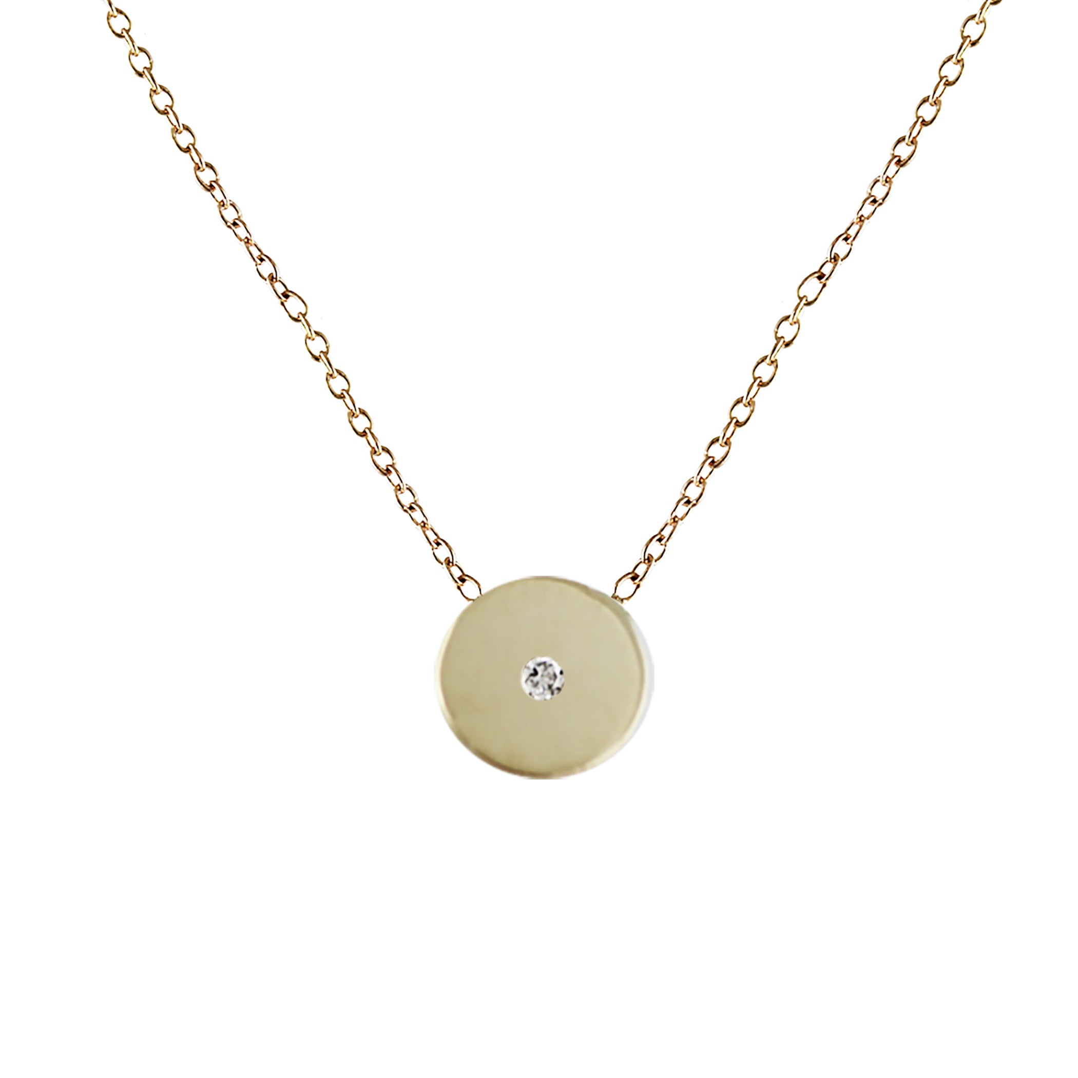 TINY DISK WITH DIAMOND NECKLACE