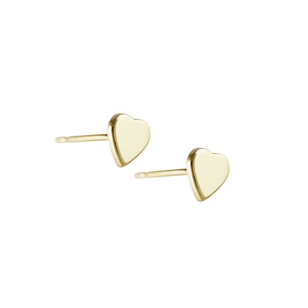 14K TINY HEART STUDS