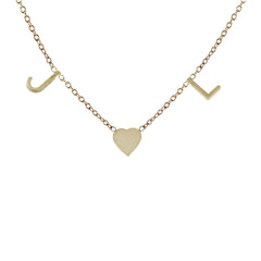 TWO INITIALS WITH HEART NECKLACE
